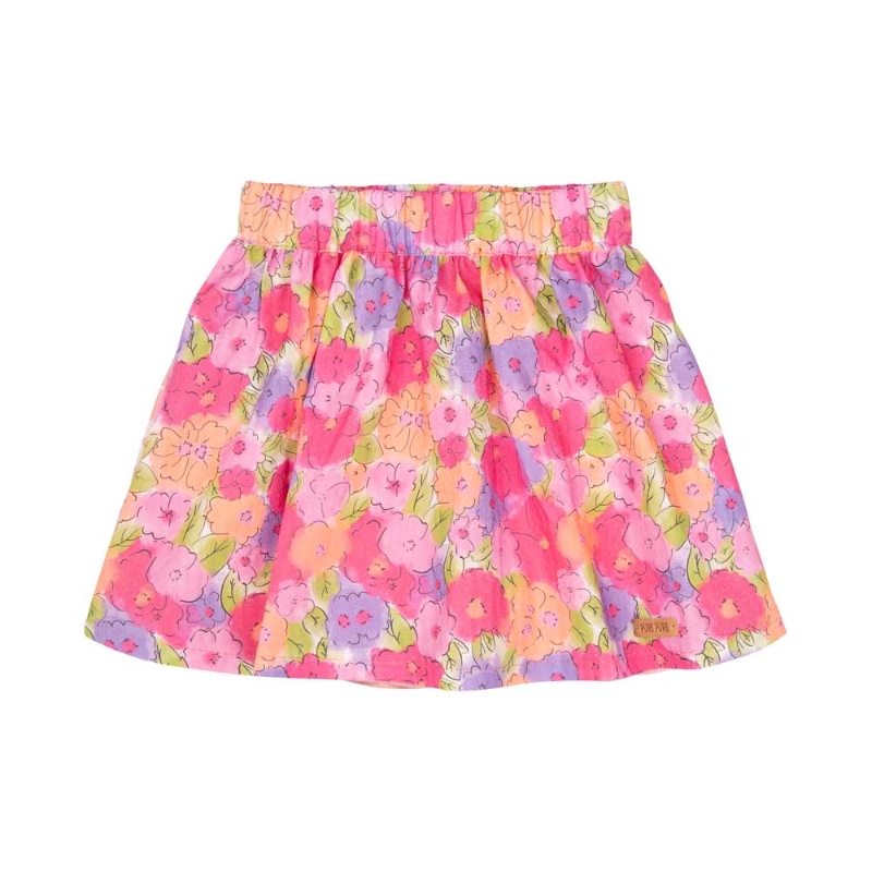 leichter-Voile-mit-Bluemchendruck,-Gummi-am-Bund