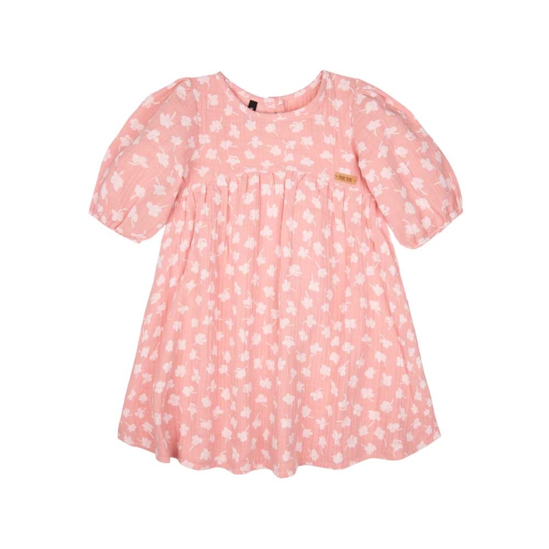 feiner-Musselin,-luftig-leichtes-Kleid,-Langarm