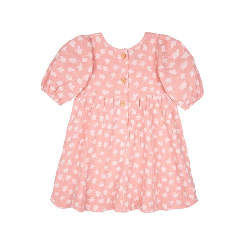 feiner-Musselin,-luftig-leichtes-Kleid,-Langarm